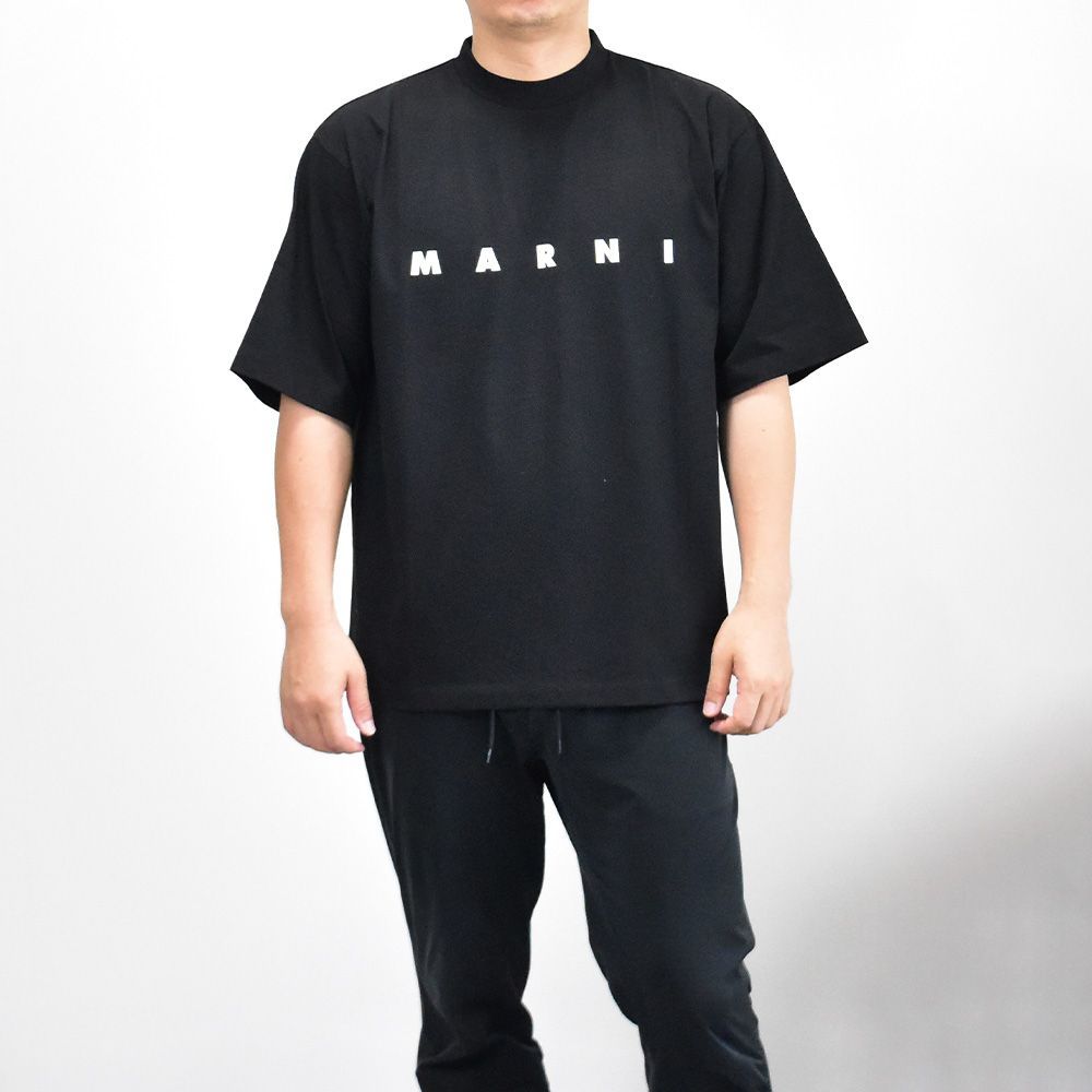 マルニ Tシャツ メンズ モックネック ロゴ シンプル 半袖
