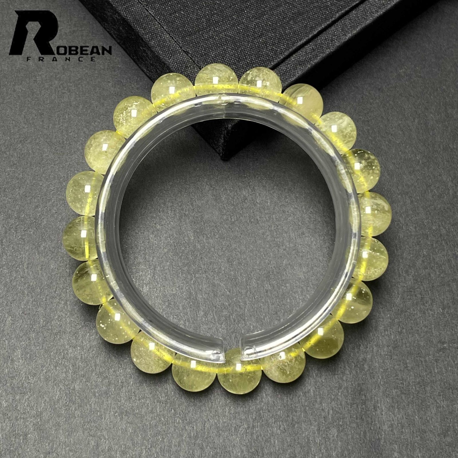 上級 EU製 定価12万円 ROBEAN リビアングラス パワーストーン アクセサリー 天然石 幸運 お守り ギフト プレゼント 約10.1-10.4mm L0324274