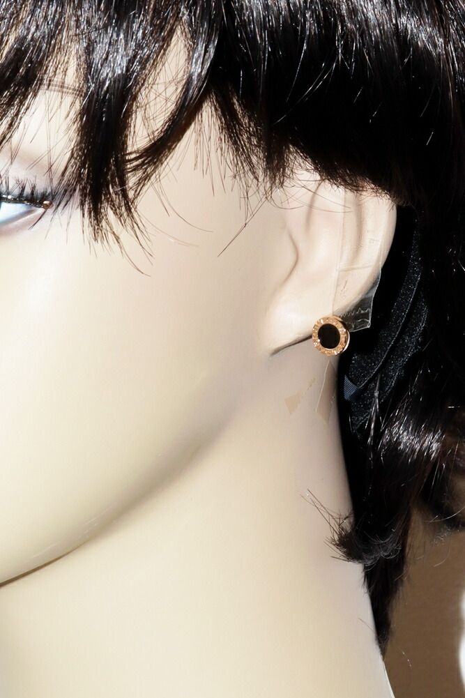 BVLGARI オニキス　ピアス ブルガリ ピアス シングル ユニセックス オニキス 18KホワイトGD