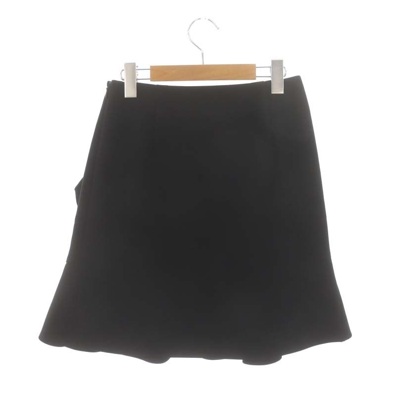 ヨーコチャン YOKO CHAN ペプラムスカート フレア ラップ調 ミニ 38 黒  