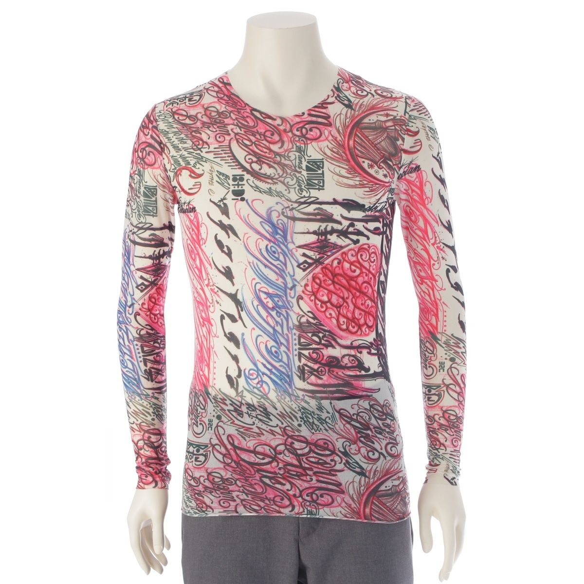 コムデギャルソンオムプリュス 儀式の力 tattoo タトゥー セカンドスキン トップス 長袖 PP-T001 マルチ ピンク S