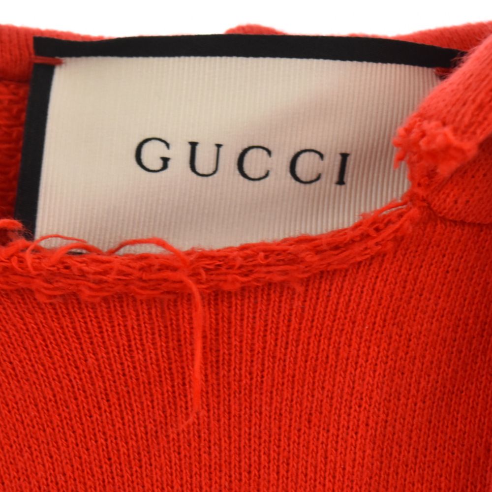 GUCCI (グッチ) ハイビスカス刺繍 ヴィンテージロゴプリントスウェット