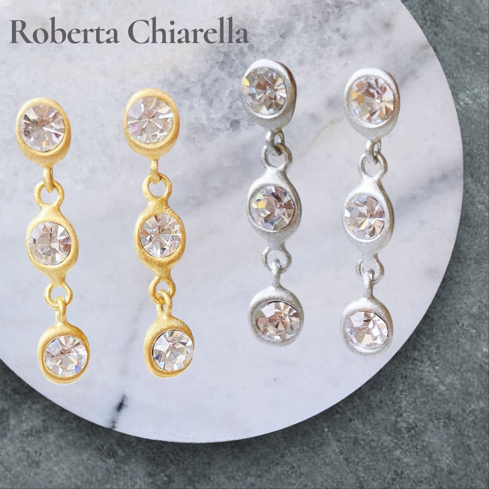 新品◇Roberta Chiarella ロベルタチャレラ 上品キラキラドロップ 