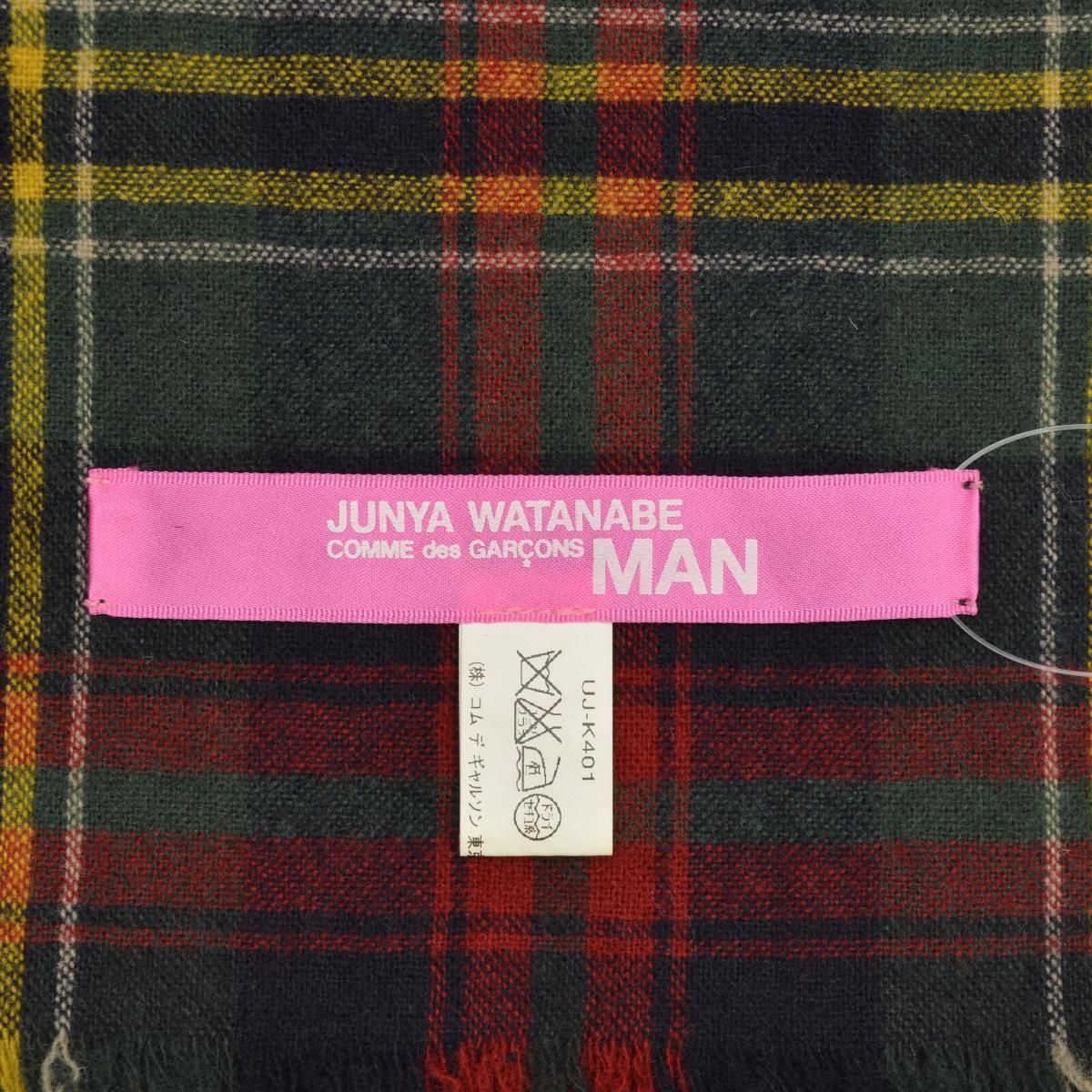 JUNYAWATANABEMANPINK】チェック柄ウール大判ストール - メルカリ