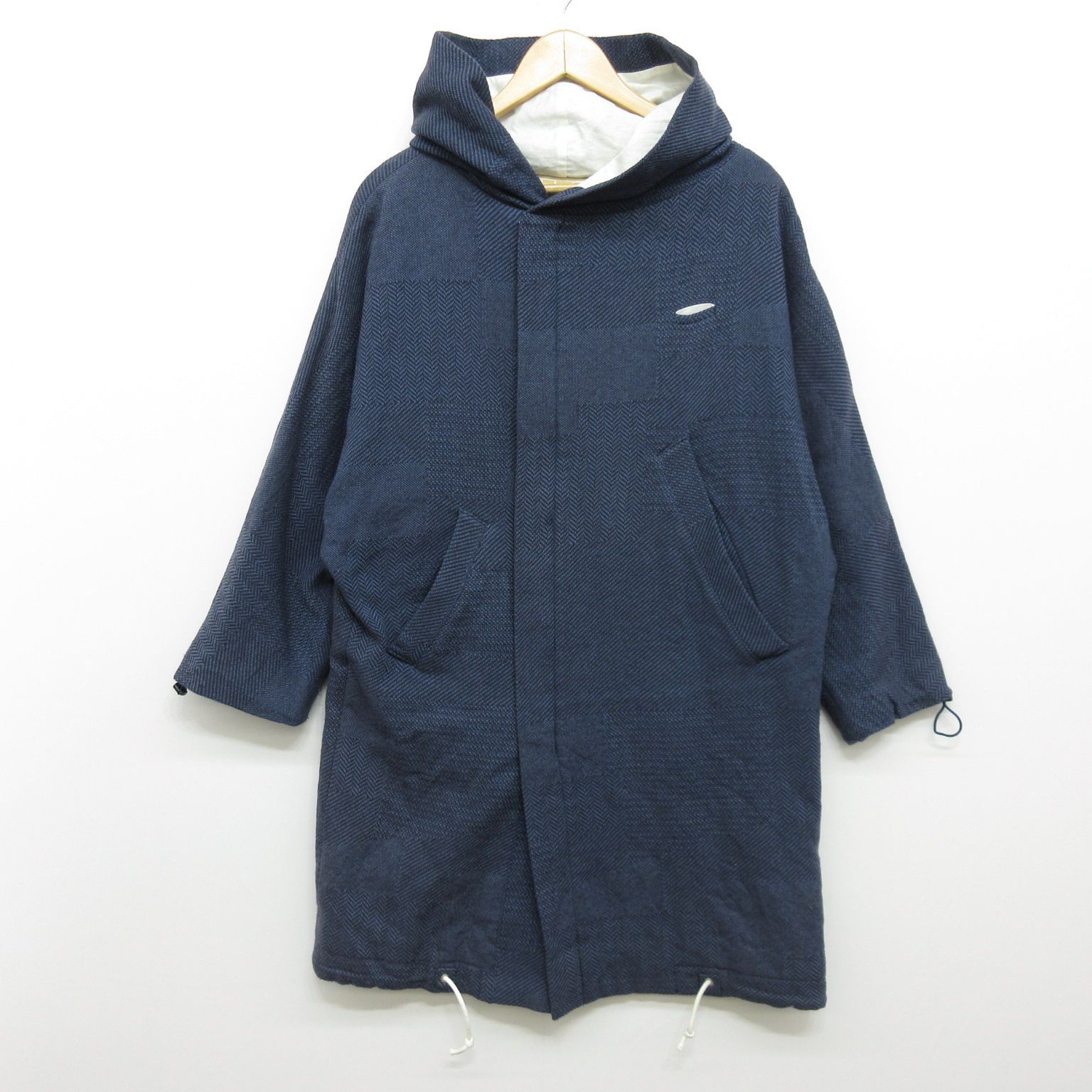 Dulcamara|ﾄﾞｩﾙｶﾏﾗ|ﾊﾟｯﾁﾜｰｸﾂｲｰﾄﾞﾌｰﾄﾞｺｰﾄ|NAVY|ﾈｲﾋﾞｰ