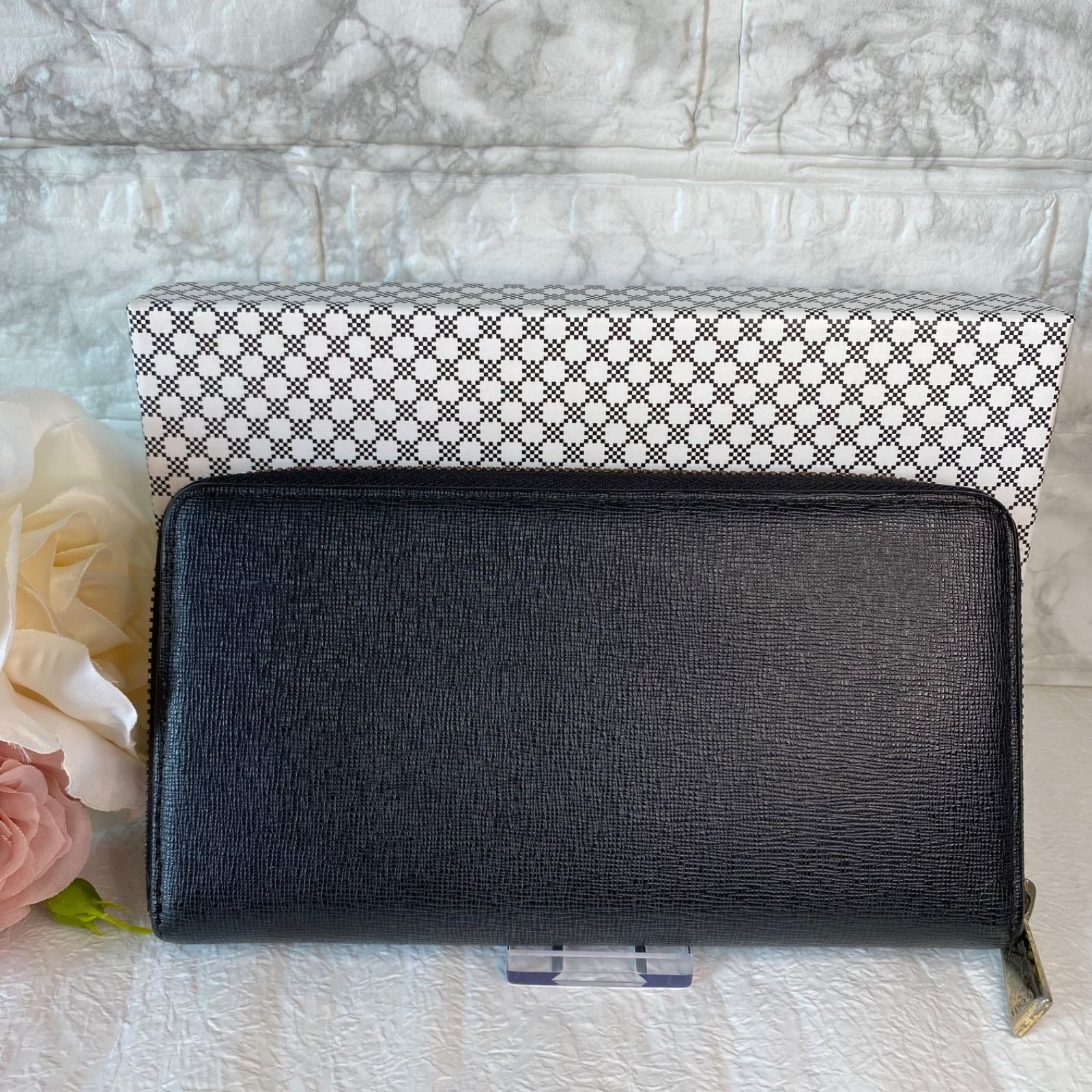 FURLA BABYLON ラウンドファスナー 長財布 ブラック 黒