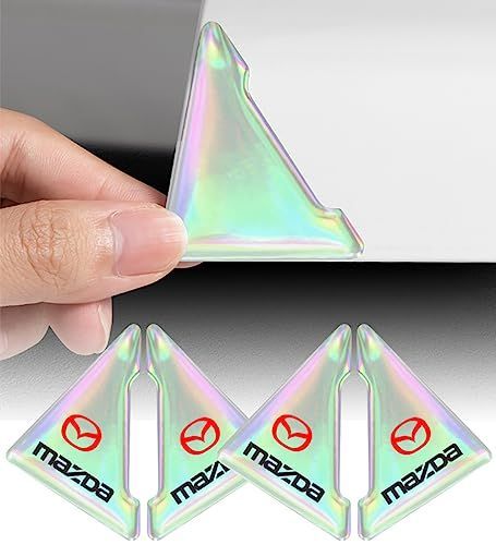マツダに適用(4PCS) 車ドアガード レーザーモデル ファッション 専用 ドアコーナープロテクター トランスペアレント コーナーガード ステッカー 車ドア保護 車傷保護 汚れ 防止 着脱簡単 マツダに適用 4PCS