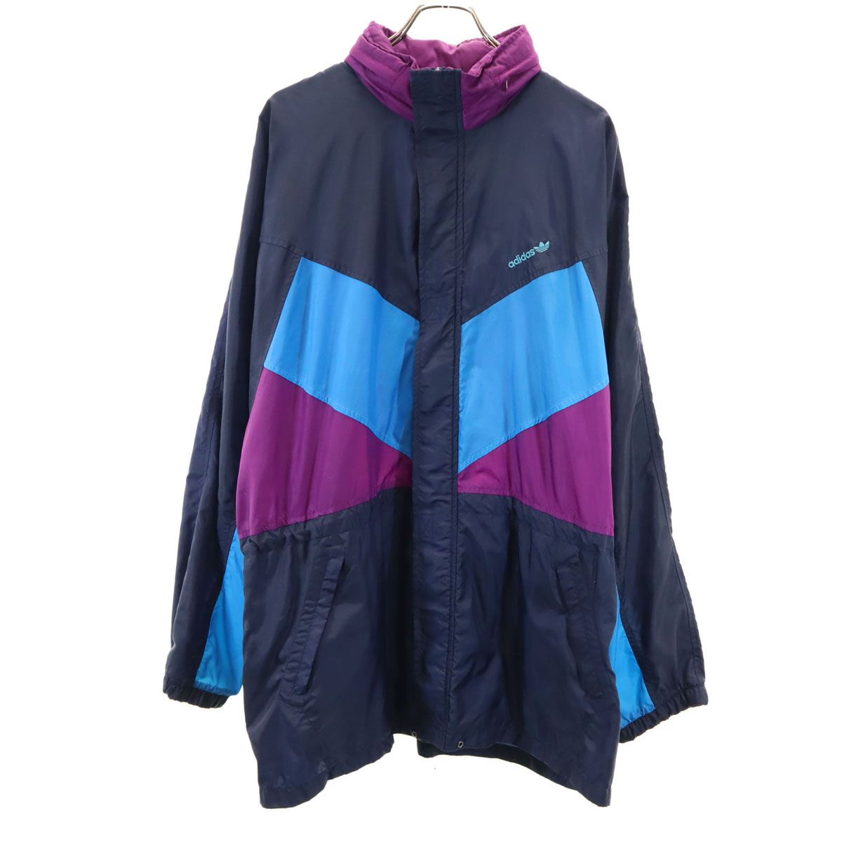 adidas アディダス 80s ヴィンテージ ナイロンジャケット L ネイビー 