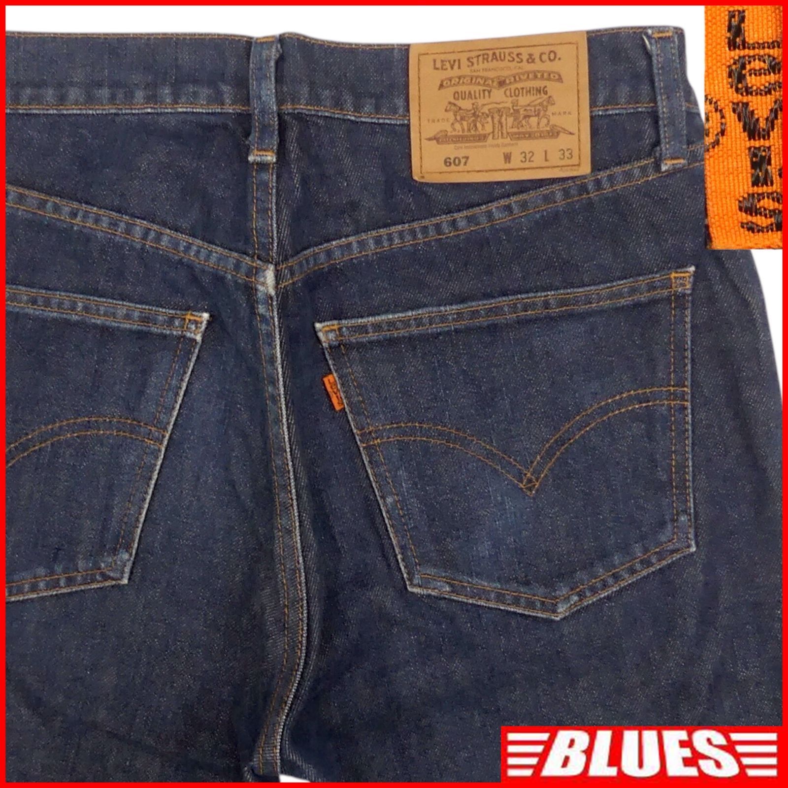 Levi s リーバイス 607 デニムパンツ W32 L33 スリムジーンズ オレンジタブ 濃紺 ストレート メンズ ジーンズ ストレートタイプウエスト78cmから82cm一覧←SEULB屋着古← NR4376