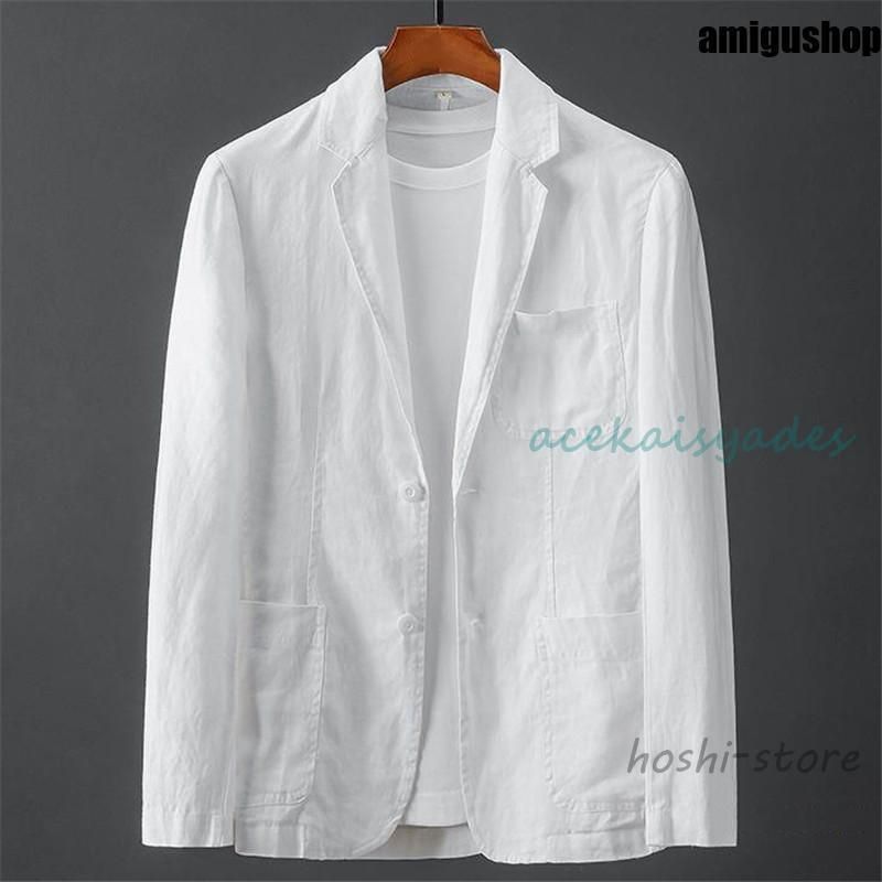 テーラードジャケット メンズ サマージャケット 夏 綿麻 リネン アウター 長袖 ブレザー 無地 薄手 軽量 紳士服 ストレッチ 春秋 ビジネス