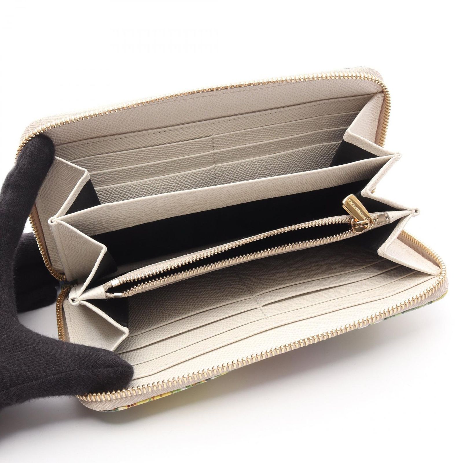 ドルチェアンドガッバーナ DOLCE & GABBANA ラウンド長財布 ホワイト  