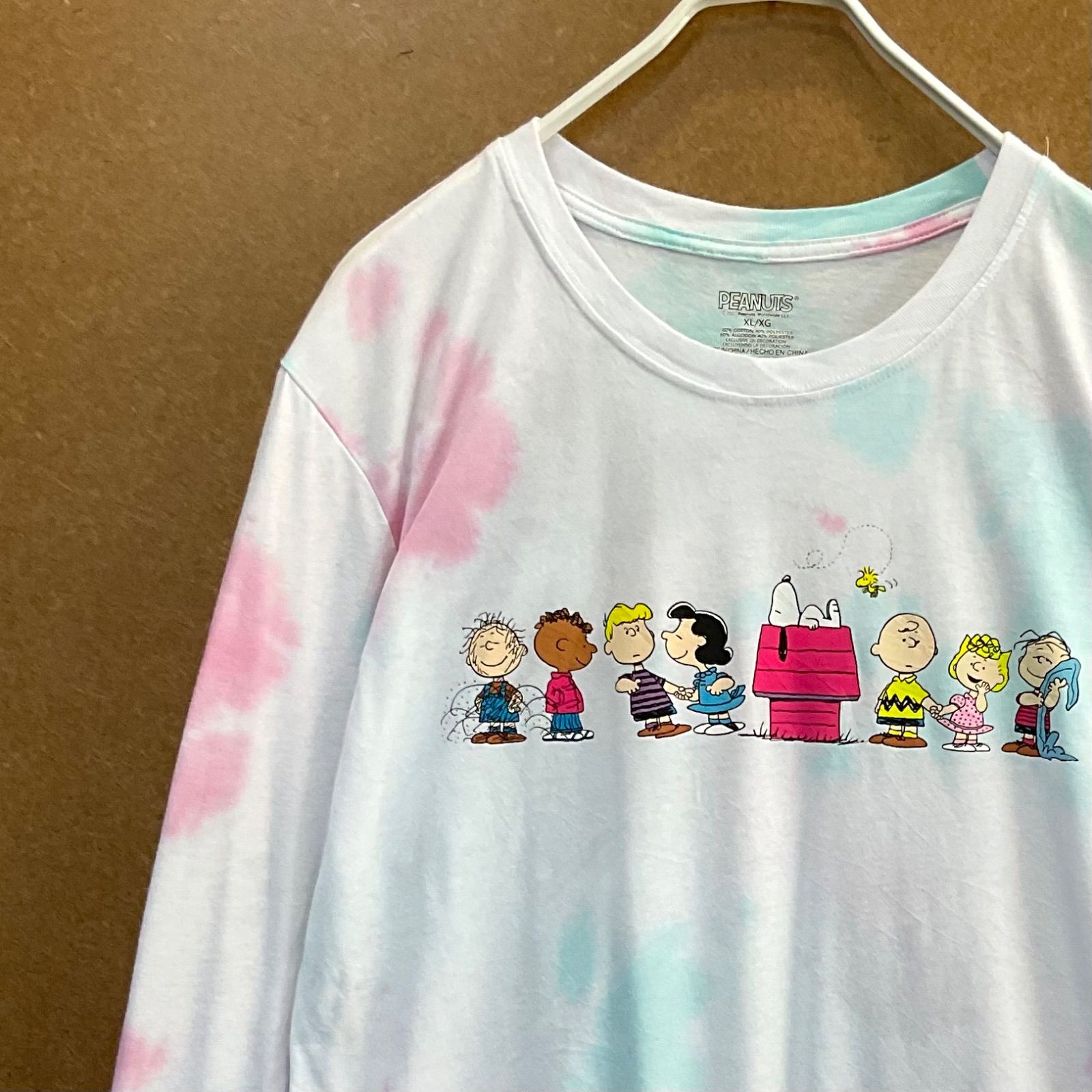 US古着 スヌーピーSNOOPY ピーナッツPEANUTS フレンズ 長袖tシャツ白XL