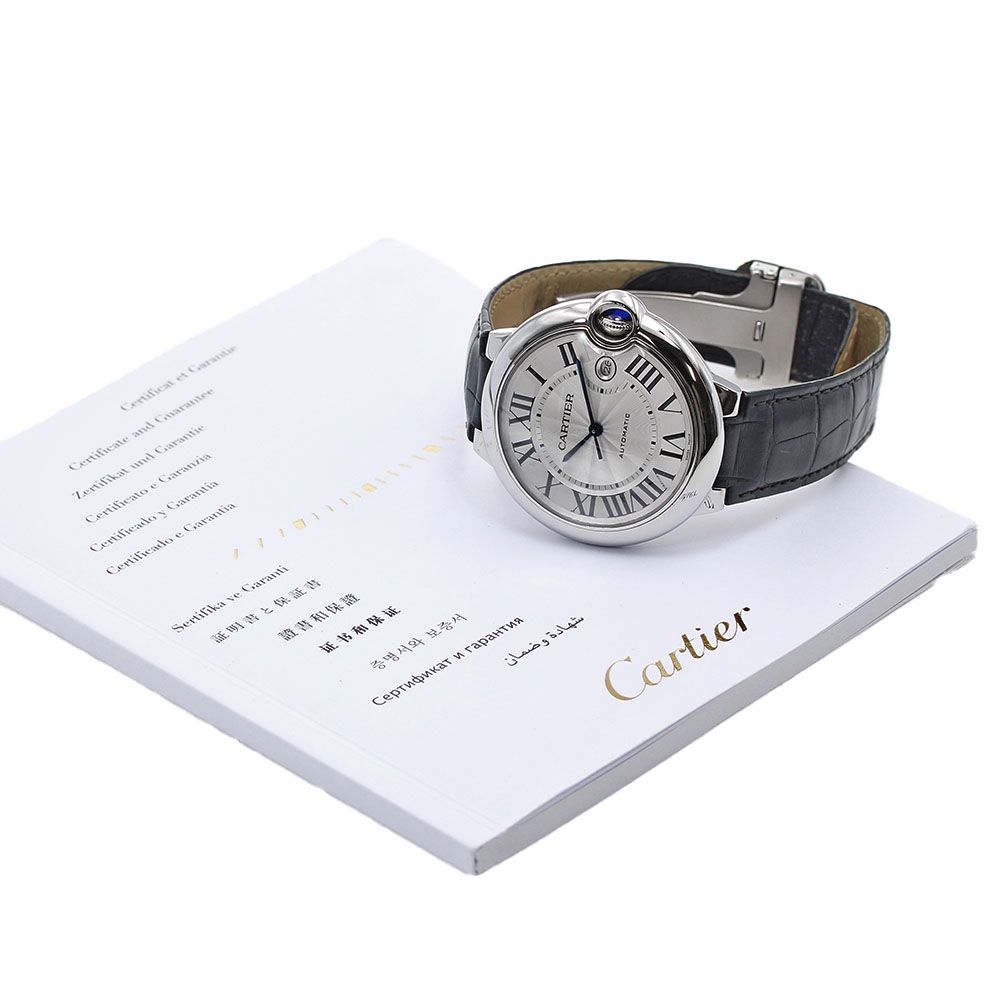 Cartier カルティエ ブルーバロン W69016Z4 42mm トケマー:カルティエ バロンブルー LM W69016Z4 中古 2019年保証書