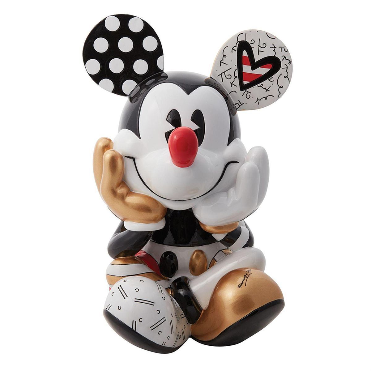 ミッキー お座りポーズ Romero Britto 36cm | ロメロ・ブリット Romero Britto デザイン アート 正規輸入品