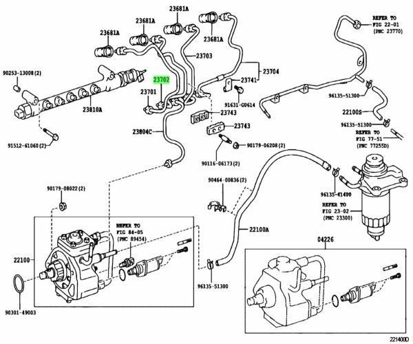 トヨタ 純正 ハイラックスサーフ ランドクルーザー インジェクション パイプ NO.2 PIPEINJECTION 23702-30030 TOYOTA LEXUS Genuine