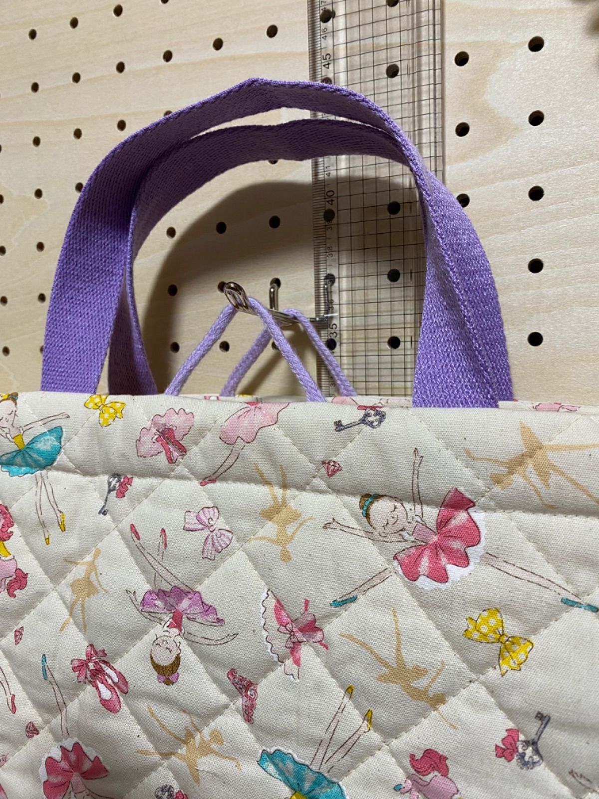 メルカリshops レッスンバッグ キルティング生地 キルト生地 ループ付 女の子 バレエ ダンス