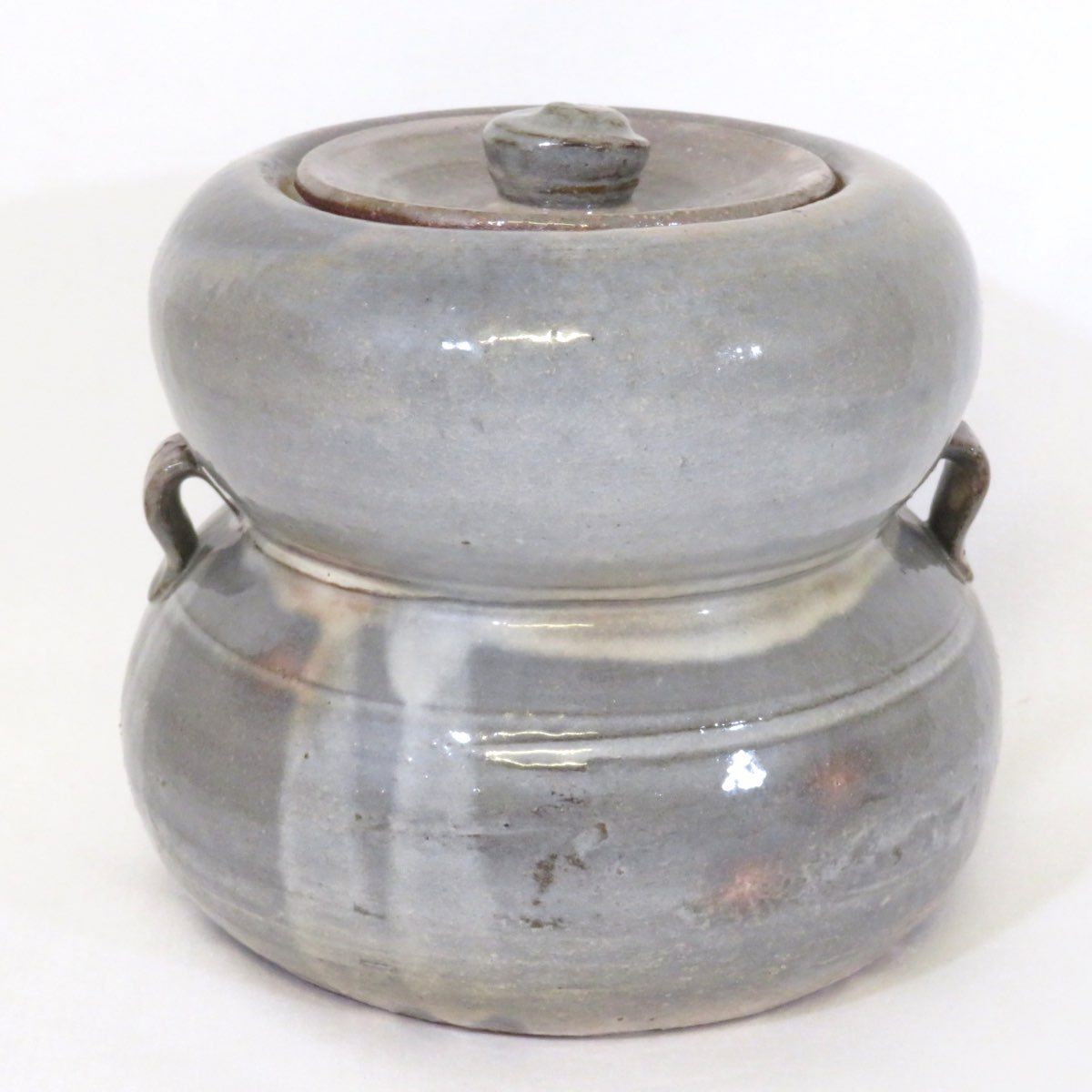 八月の特売品】十四代 坂倉新兵衛作 萩焼 耳付瓢形 水指 一閑塗