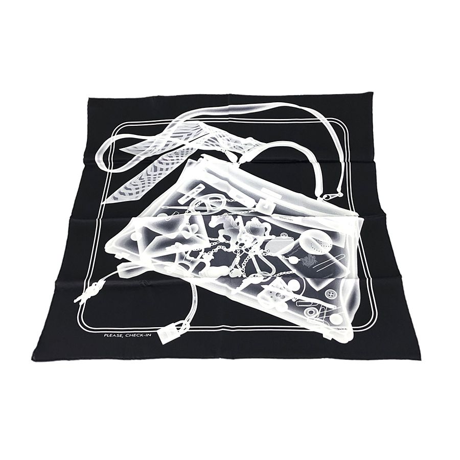 エルメス HERMES カレ70 PLEASE CHECK IN プリーズ チェックイン