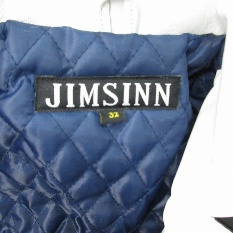 JIMSINN ジムズイン　白黒ツートン　ライダースジャケット 白黒ツートン レザーライダースJIMSINN