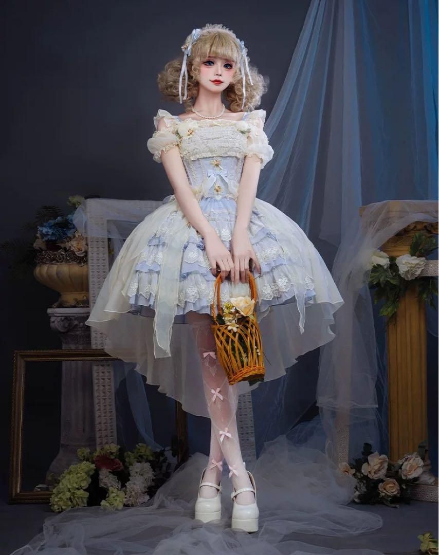 ドレス風ロリータワンピース リボン付♪