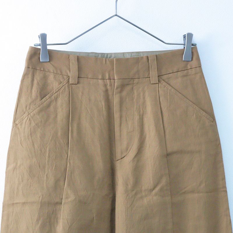 美品 2021SS マーガレットハウエル MARGARET HOWELL LIGHT COTTON LINEN パンツ 1/ブラウン タック  コットンリネン【2400014032512】 - メルカリ