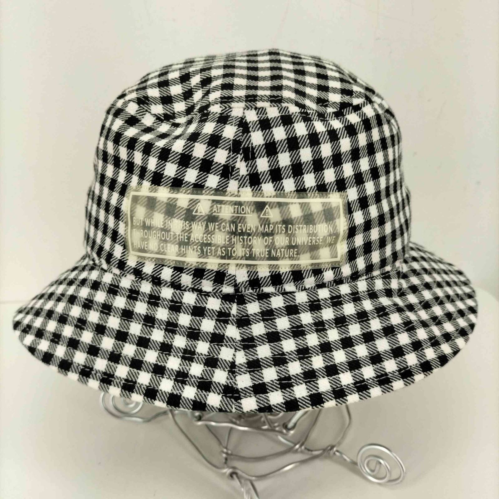 在庫処分】 HAT BUCKET GINGHAM JieDa バケハ ホワイト × ブラック 