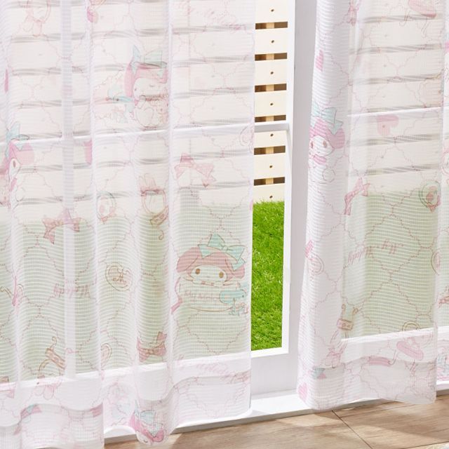マイメロディ 外から見えにくい レースカーテン 100×133cm  2枚セット
