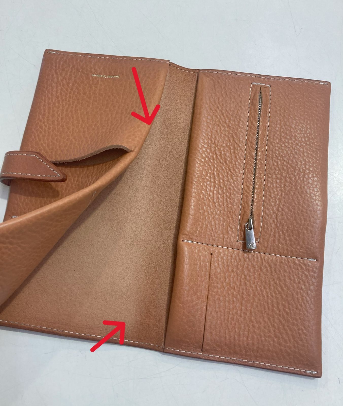 Hender Scheme passport wallet キャメル Hender Scheme passport wallet キャメル