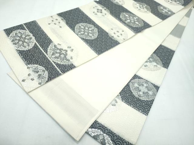 平和屋着物□極上 夏物 銀座もとじ 六通柄袋帯 絽 正倉院青海波