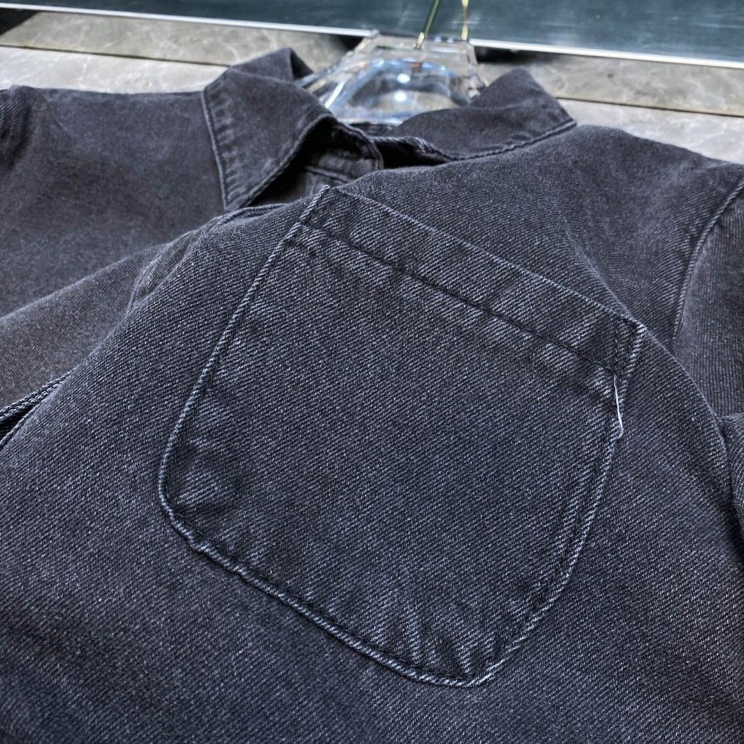 Back Channel 刺繍入りデニムシャツ 刺繍入りデニムシャツジャケット - ブラック | ZARA Japan / 日本