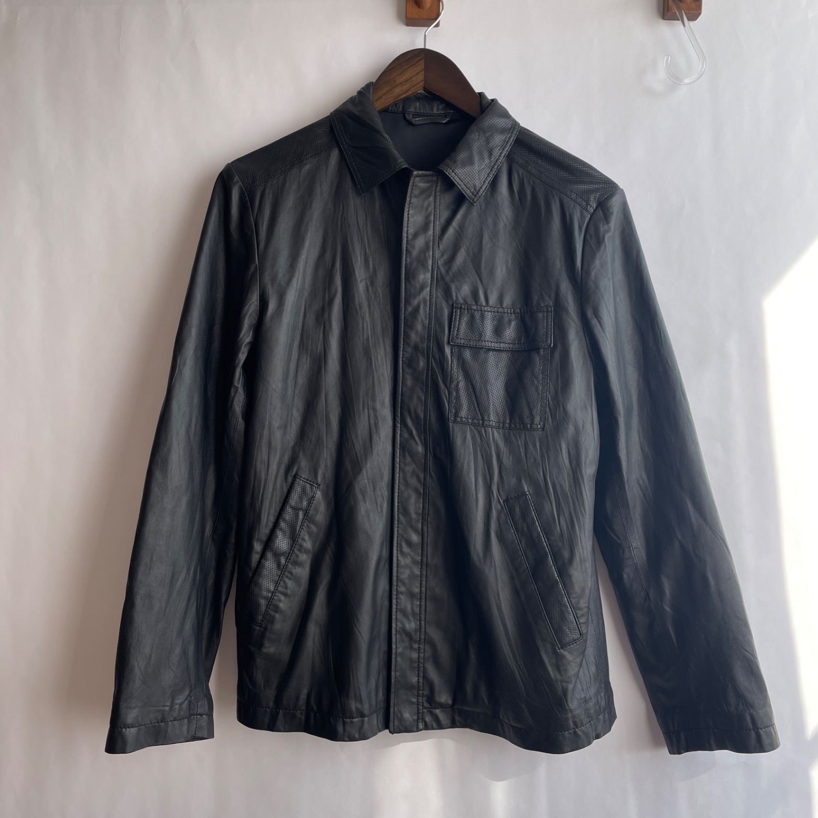 joseph homme レザーシャツ レザージャケット 46 本革 ラムレザー joseph homme レザーシャツ レザージャケット 46 本革