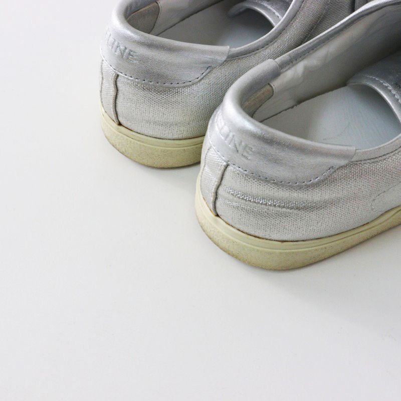 セリーヌ CELINE メタリックレザー ローカット スニーカー 37(24cm