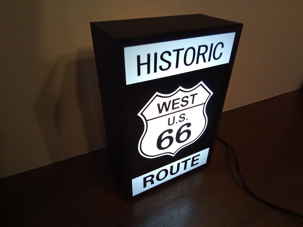 アメリカン ルート66 標識 サイン 看板 置物 雑貨 LEDライトBOXミニ