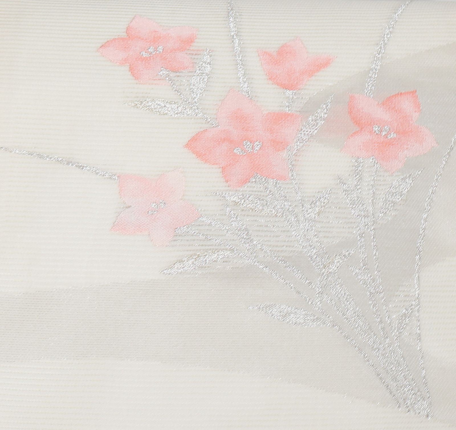 美品［ 名古屋帯/紗 ］正絹　オレンジとは赤の中間　桔梗　夏物　夏着物　盛夏 美品［ 名古屋帯/紗 ］正絹 オレンジとは赤の中間 桔梗 夏物 夏