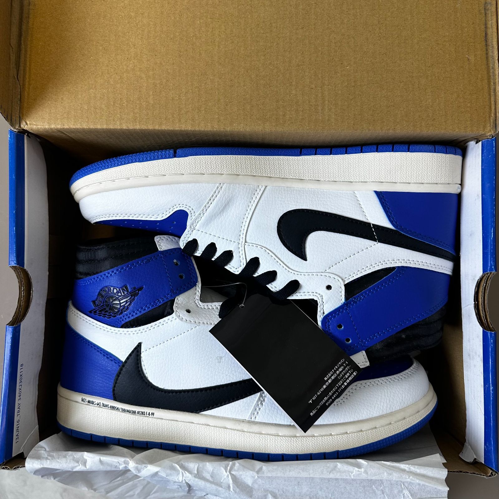 新品 トラヴィス・スコット x フラグメント x エア ジョーダン 1 ハイ OG SP ミリタリー ブルー Travis Scott x Fragment x Air Jordan 1 High OG SP "Military Blue"