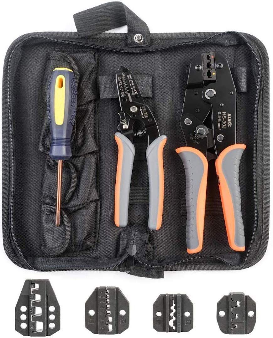 Model:マルチ圧着工具セット アイウィス(IWISS) マルチ圧着工具セット ダイス交換式 オープンバレル 裸端子 絶縁端子 棒端子用 KIT-30J-0626