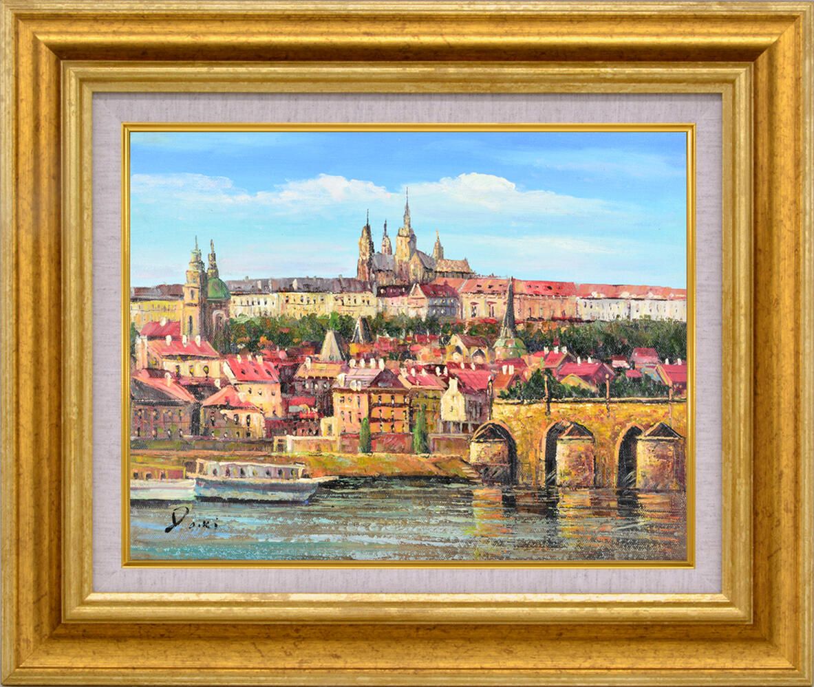 手描き油絵 オイルペイントアート山下 大希 セーヌ川街並み F6