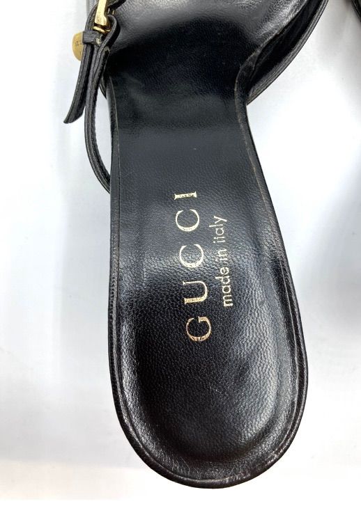 GUCCI グッチ レザーパンプス ヒール ブラック - メルカリ