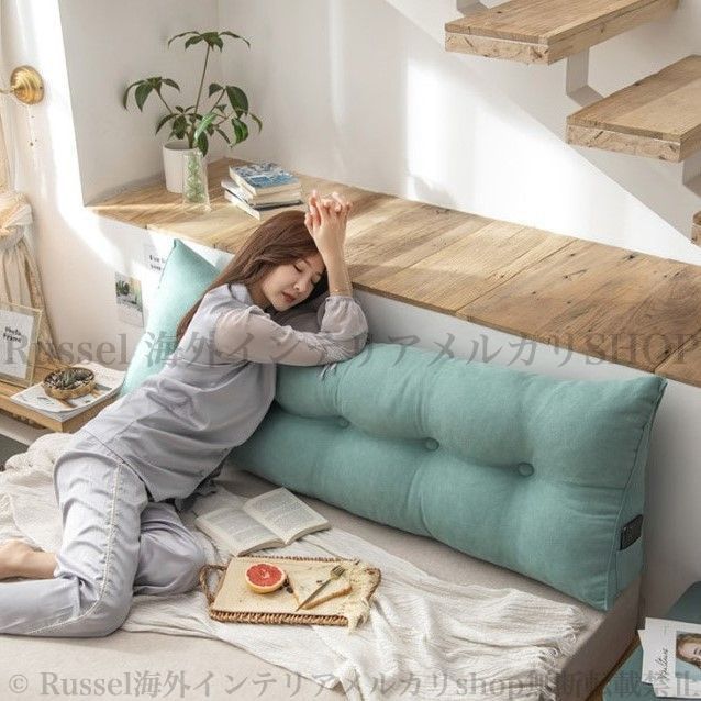 ヘッドボード ベルベット 三角 120cm 枕 背もたれ Navy ヘッドボード ベルベット 三角 ふわふわ ベッド クッション
