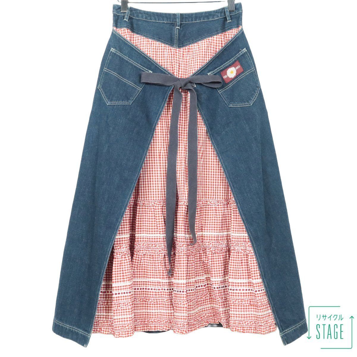 美品】ピンクハウス☆レア！デニムとギンガムチェックの重ね着風