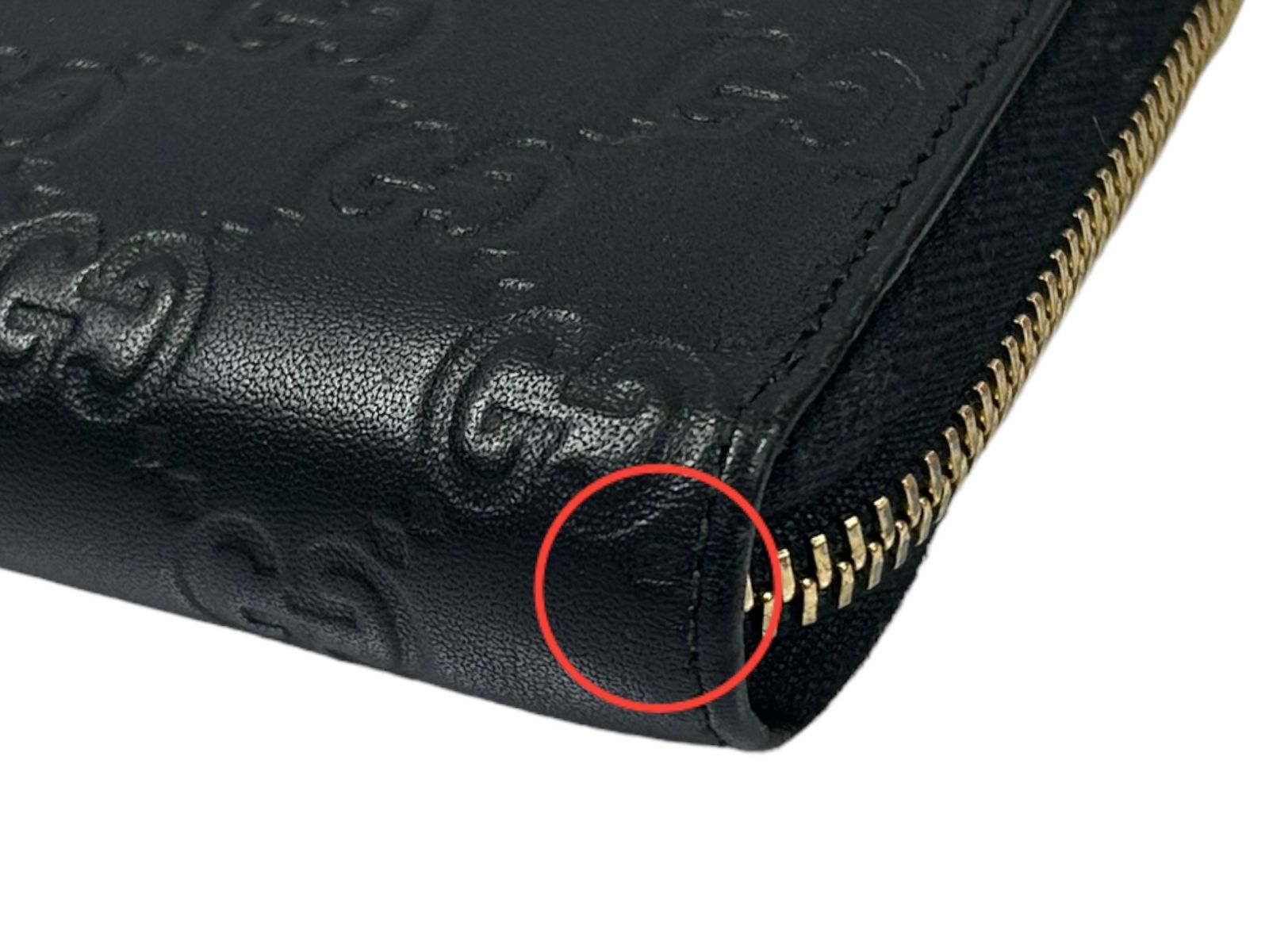 GUCCI (グッチ) グッチシマ GG柄 レザー ウォレット 長財布 ラウンド