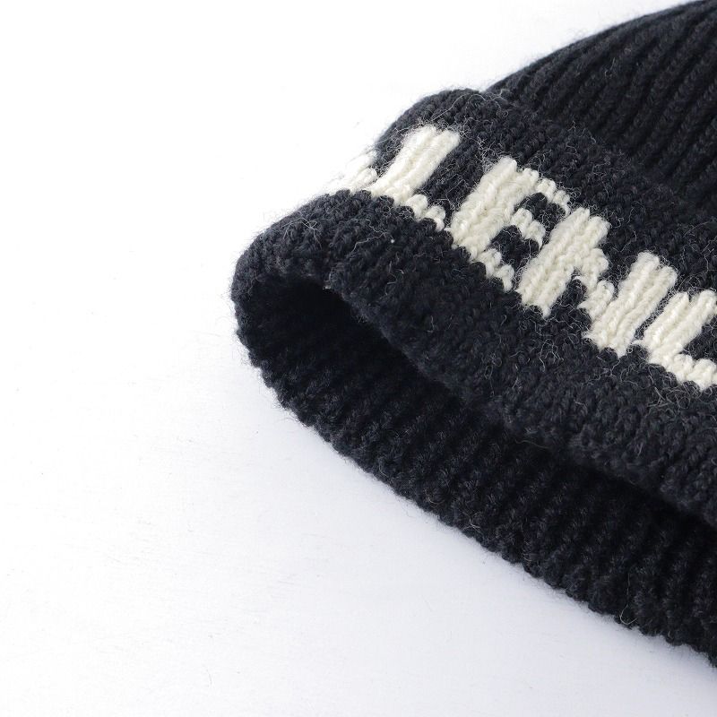 2021AW バレンシアガ BALENCIAGA Black Logo Jacquard Beanie