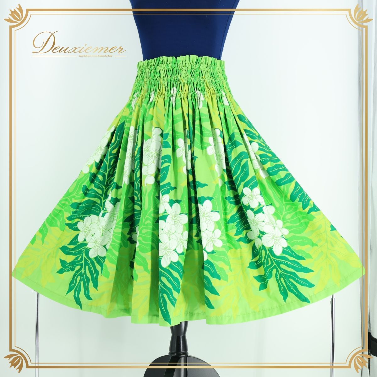 フラダンス衣装】グリーン系 ALOHA FABRICS パウスカート 黄緑