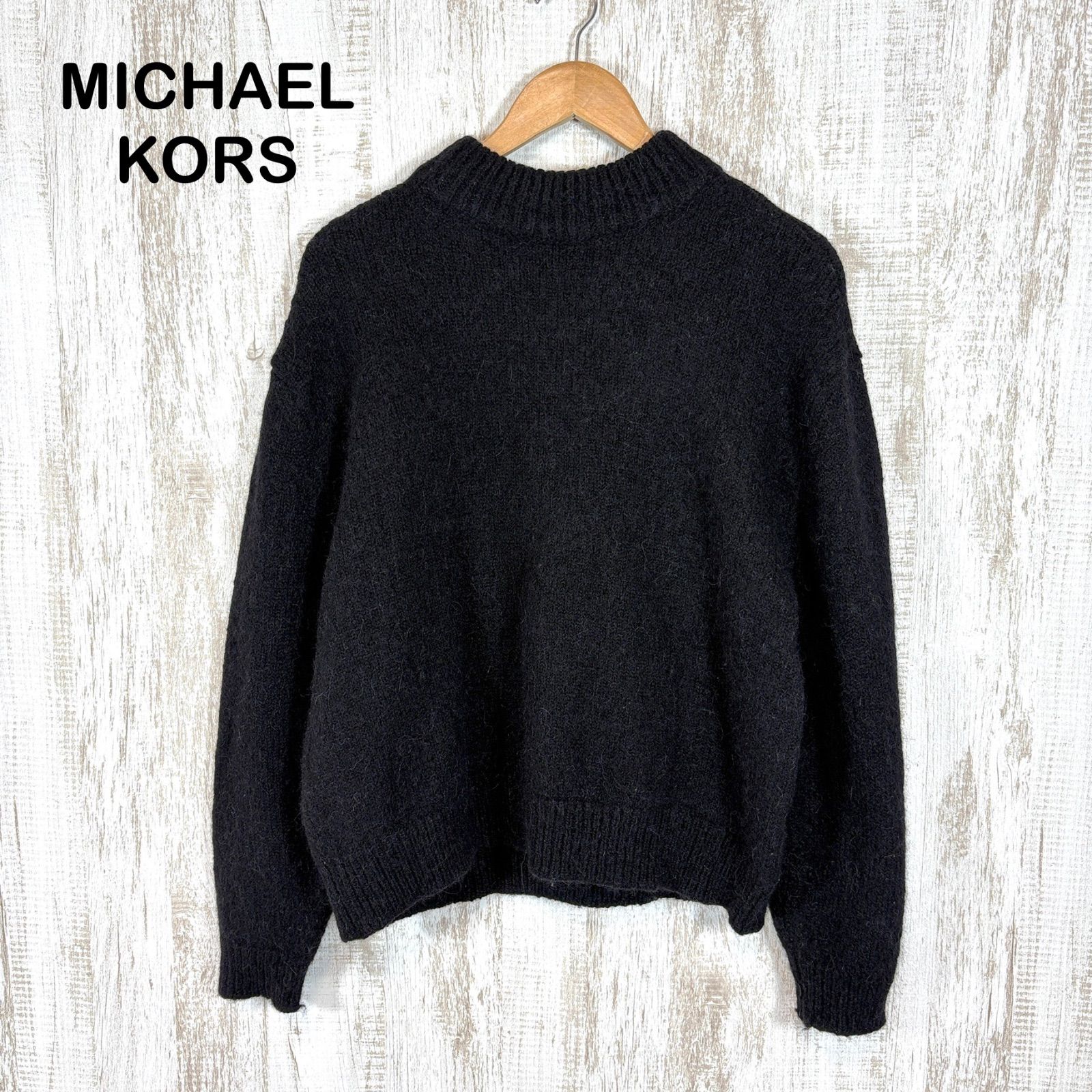 MICHAEL MICHAEL KORS マイケルコース ウール アルパカ ブレンド ニット オーバーサイズ セーター ブラック