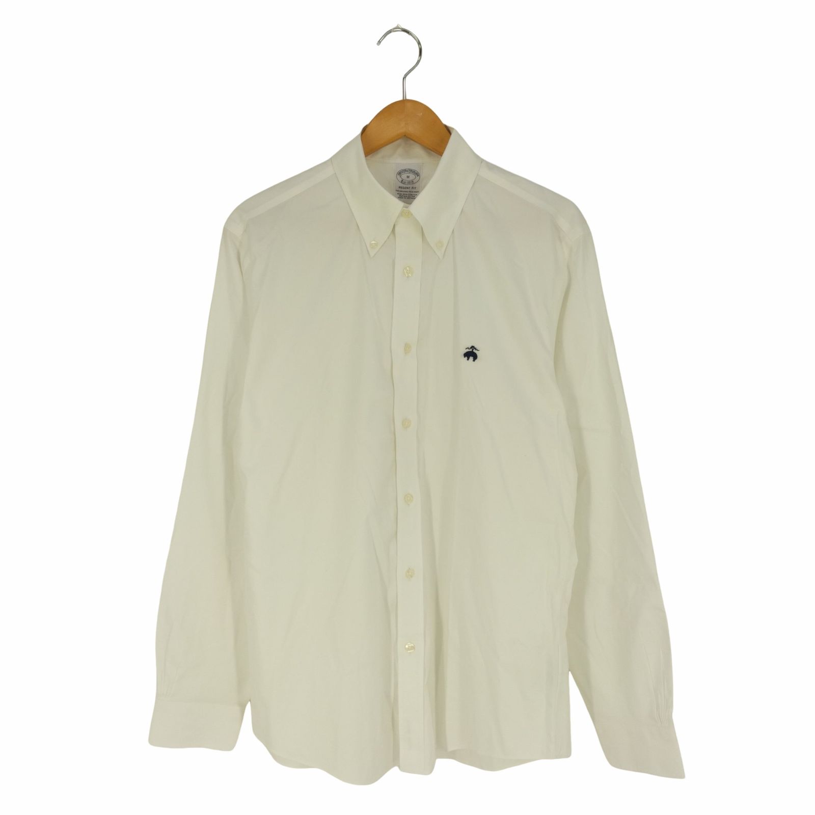 ブルックスブラザーズ BROOKS BROTHERS REGENT FIT ロゴ刺繍 ボタンダウンシャツ メンズ import：M 