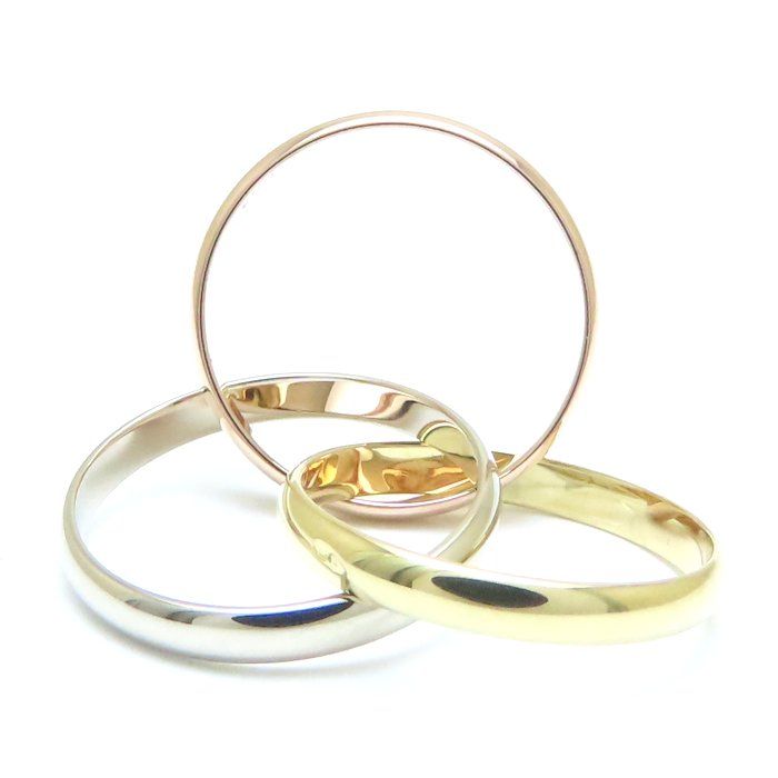 CARTIER カルティエ トリニティ リング 指輪 #51 10.5号 3連 K18スリー  