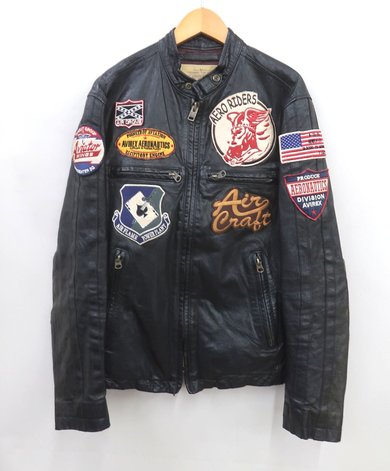 AVIREX アヴィレックス 6101018 ゴートスキン シングルライダースジャケット M