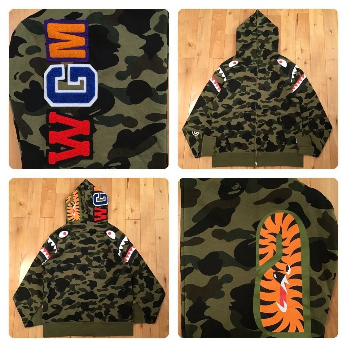 Shoulder Shark full zip Hoodie Lサイズ a bathing ape BAPE