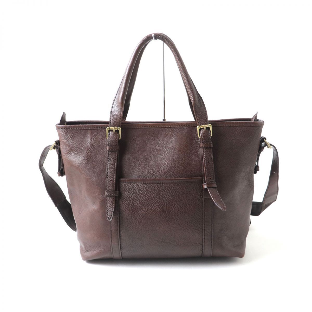良品☆GANZO ガンゾ 7QS-H ロゴ刻印入り ゴールド金具 飛騨牛 2WAY 