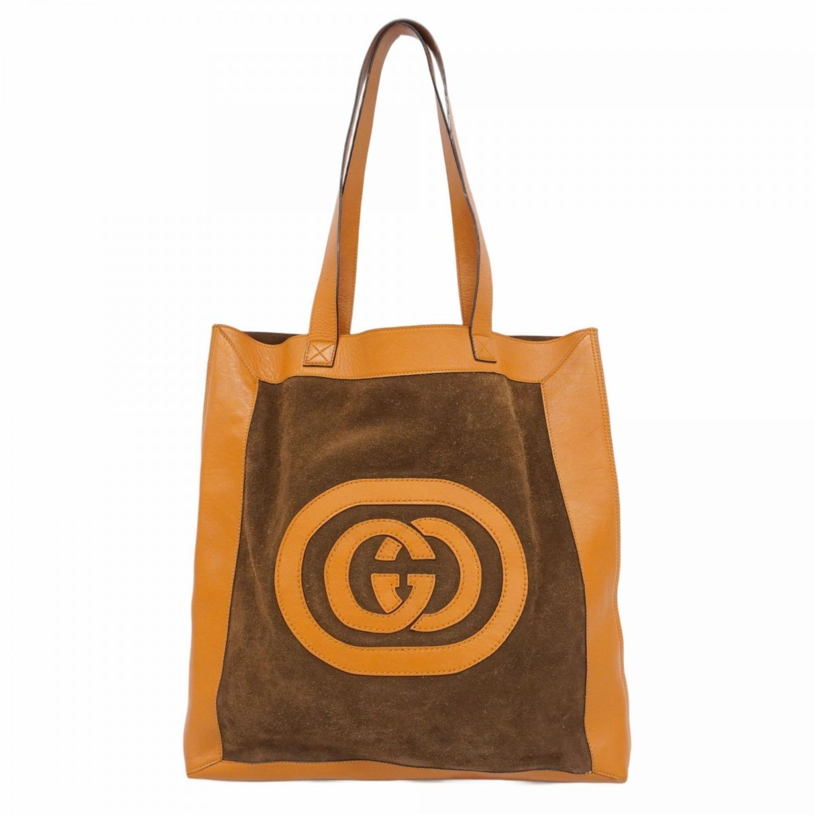 グッチ Gucci グッチ トートバッグ インターロッキングG 519335 スウェード レザー ブラウン メンズ